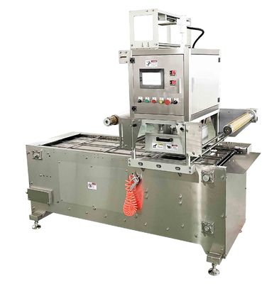 Beli 2.2kw Otomatis Tray Sealing Machine PLC Kontrol listrik Sistem Pneumatik online manufacture