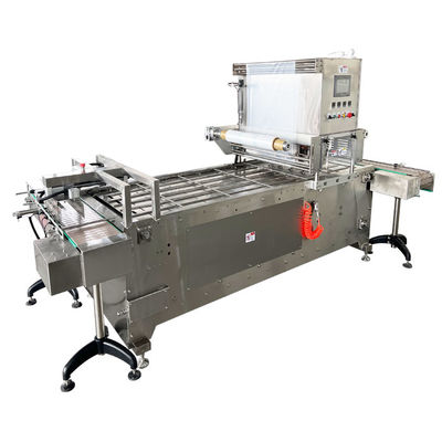 Beli Kecepatan PLC Dikendalikan 1.5KW Tray Sealer Mesin Vacuum Sealing System 600mm Film online manufacture