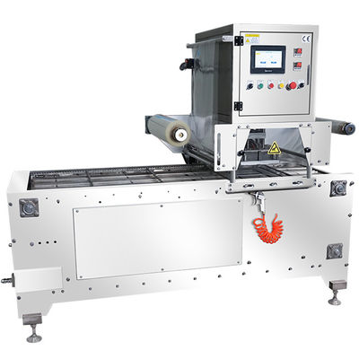 0.04mm MAP Tray Sealer Mesin 220V/50HZ Pasokan listrik 0.4-0.6Mpa Tekanan udara
