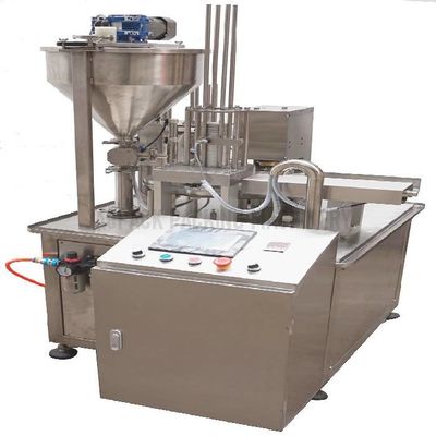 50-500ml Rotary Cup Filling Sealing Machine Mesin penyegelan cangkir jus yang dapat disesuaikan