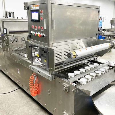 30-50 Tray/Min Mesin Pengemasan Tray Flush Gas Untuk Makanan Hewan Peliharaan