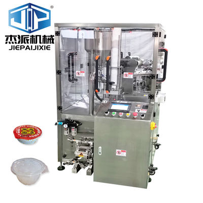 Precision Rotary Cup Filling Sealing Machine untuk Density / Viskosa Liquids