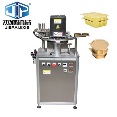 1.8kw Silver Rotary Tray Sealing Machine untuk Eco Friendly Food Packaging