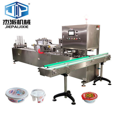 Otomatis Cup Sealing Machine Cover Capping Machine PLC Control Stainless Steel 2.0kW