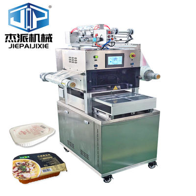 Vertikal Plastik Tray Gas Flushing Sealing Machine Dengan Nitrogen Diisi Untuk Daging Buah Tray
