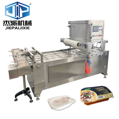 Bentuk kemasan Tray / Bowl / Container Mesin Penutup Tray Otomatis Baja tahan karat